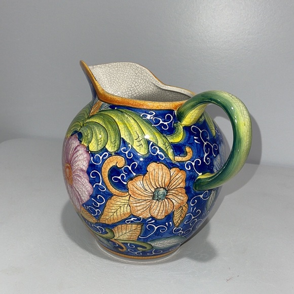 Casa Cristina pitcher  Home Collection by CBK Tuscan style colorful floral - Picture 4 of 13